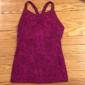 lululemon Paisley patterned exercise top 4 Maroon / pink